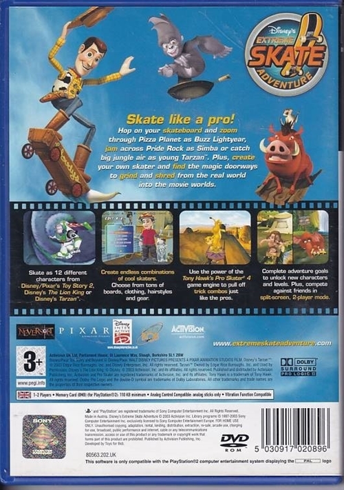 Disneys Extreme Skate Adventure - PS2 (B Grade) (Genbrug)
